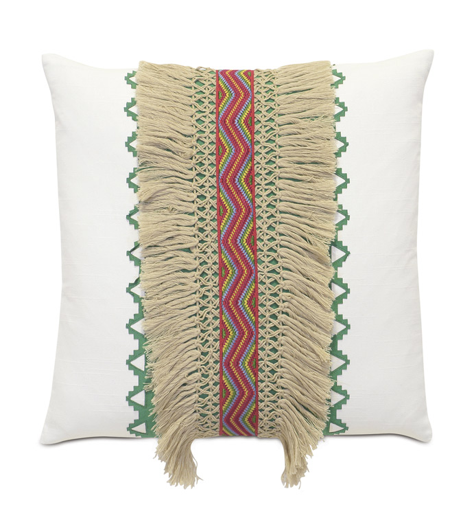 bohemian fringe pillow