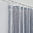 MALAYA GINGHAM SHOWER CURTAIN IN NAVY