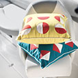 Kaleidoscope Applique Decorative Pillow in Lemon