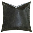 Muse Vegan Leather Decorative Pillow in Emerald