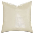 Tegu Faux Snakeskin Decorative Pillow in Pearl