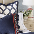 Newport Embroidered Euro Sham In Blue