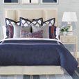 Newport Embroidered Euro Sham In Blue