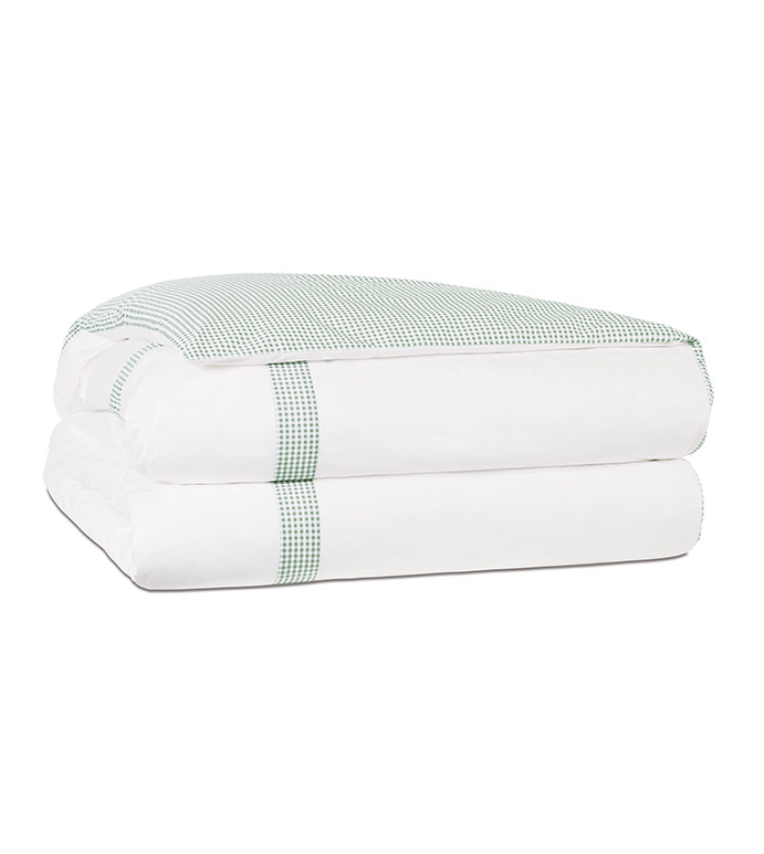 MALAYA GINGHAM DUVET COVER IN LEAF