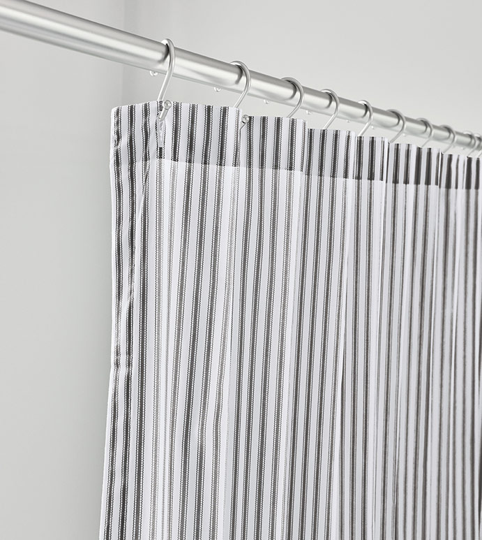 BLASS TICKING SHOWER CURTAIN IN BLACK