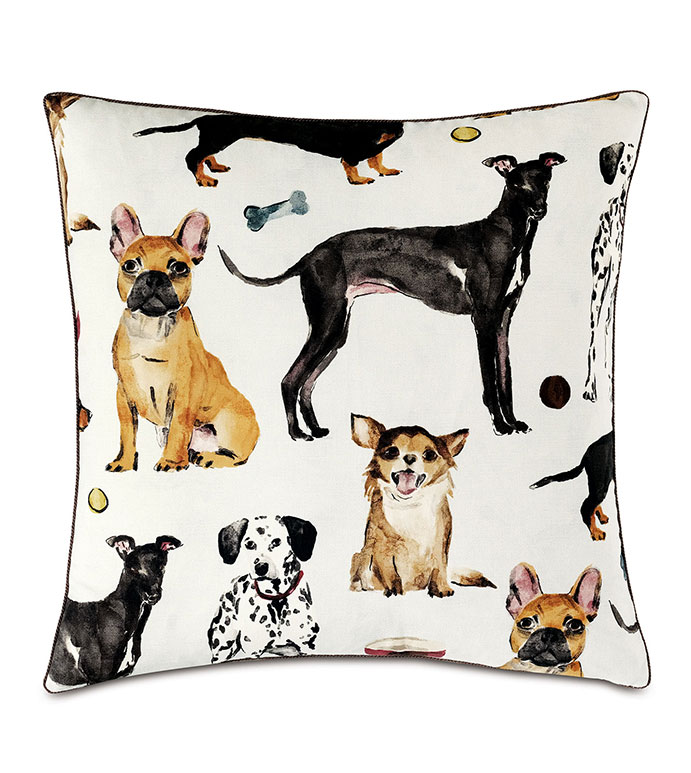 Tompkins Dog Print Decorative Pillow