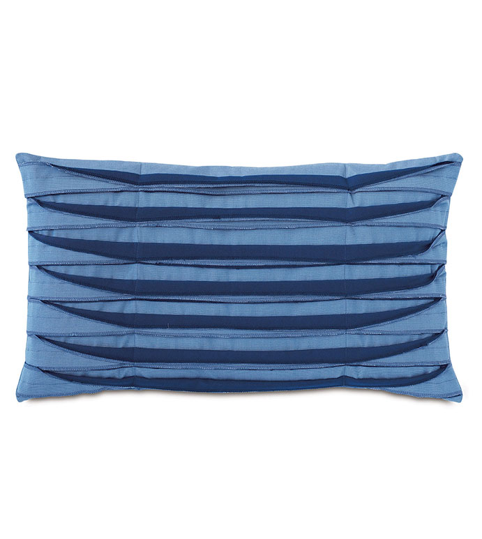 Plisse Pleated Decorative PIllow in Blue