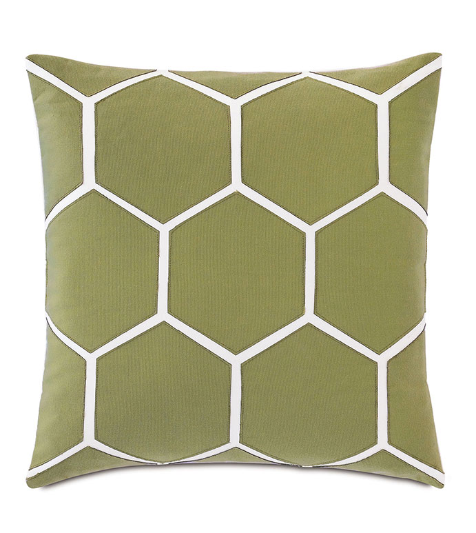 Tamaya Hexagon Decorative Pillow in Leaf