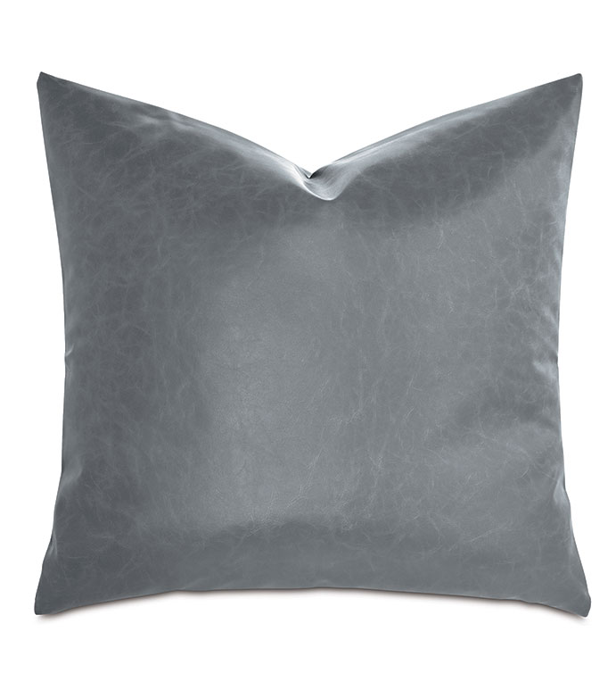 Nevin Vegan Leather Decorative Pillow in Dark Gray