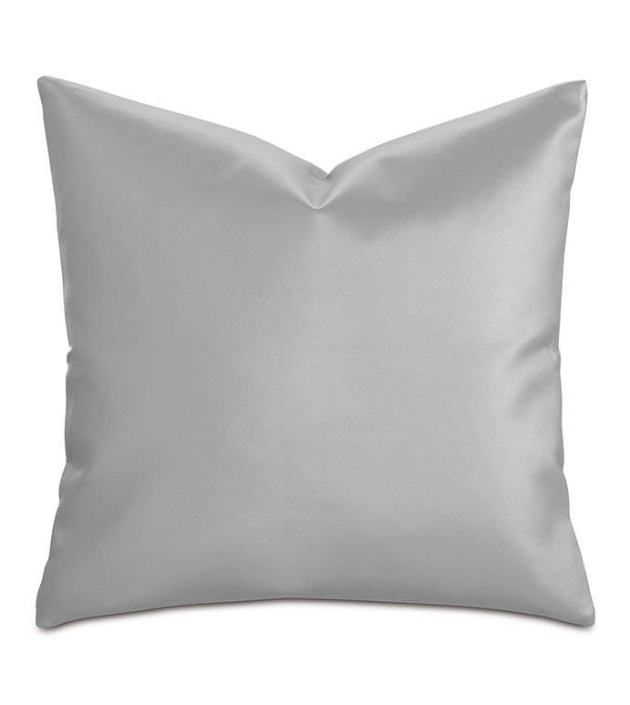 Klein Vegan Leather Decorative Pillow in Sterling