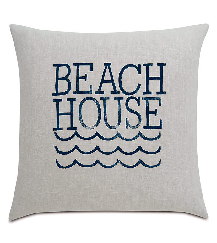 Cove Blockprinted Decorative Pillow in Beach