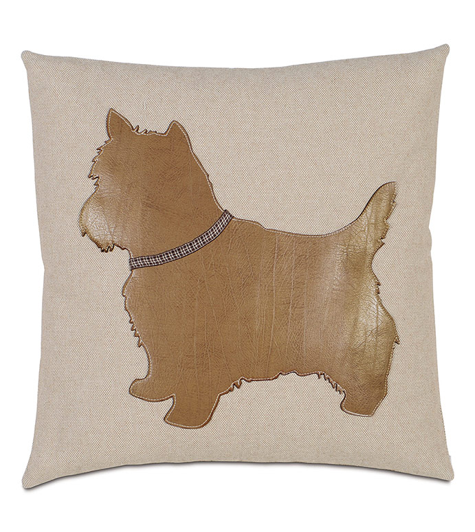 Terrier Applique Decorative Pillow