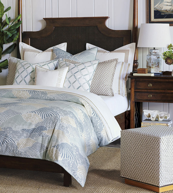 Brentwood Woven Border Euro Sham | Eastern Accents