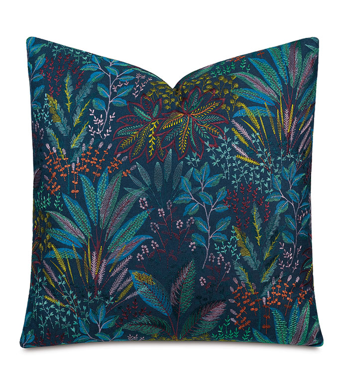 Cummings Embroidered Decorative Pillow in Dusk