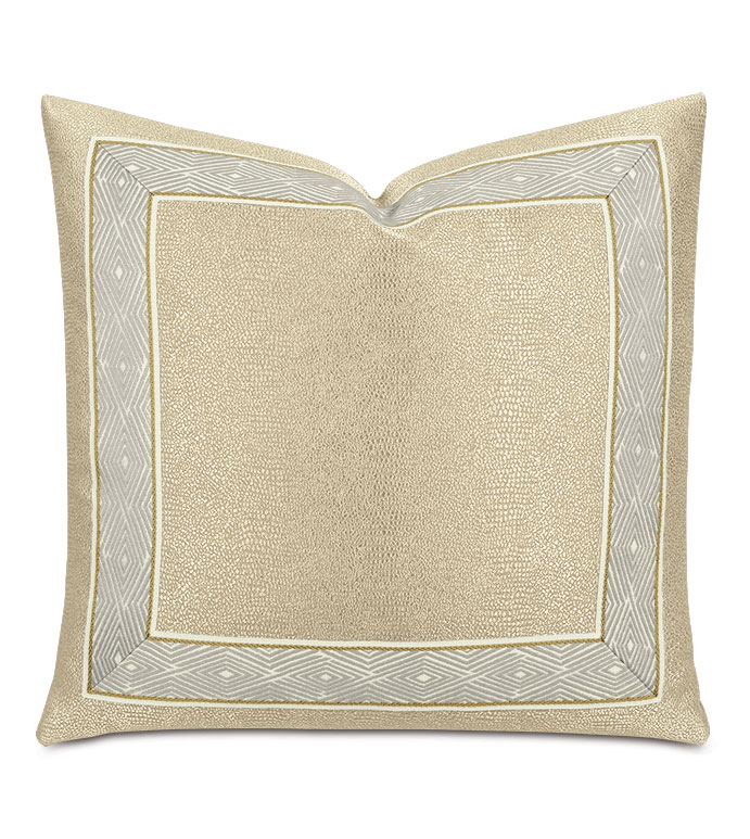 Dunaway Diamond Border Decorative Pillow in Fawn