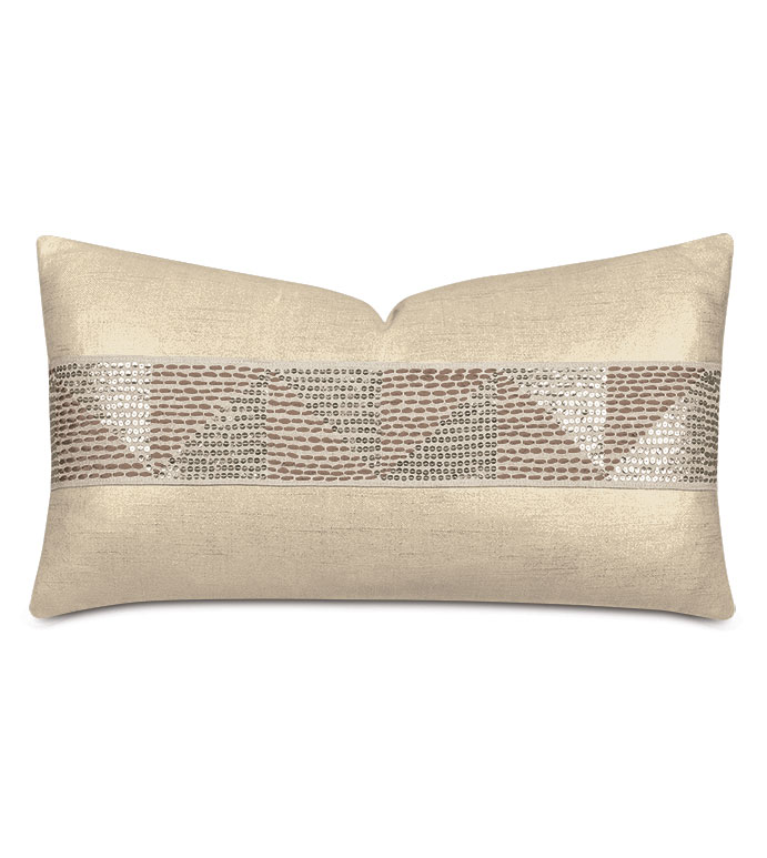 Dax Sequined Tape Decorative Pillow in Gold