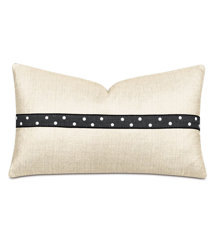 Salazar Pearl Nailhead Decorative Pillow in Cream