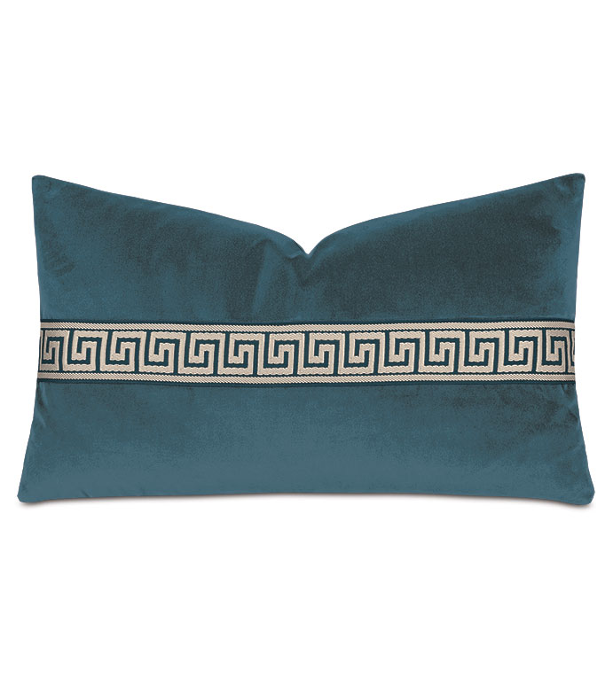 Uma Greek Key Border Decorative Pillow in Pacific