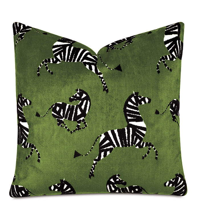 Tenenbaum Zebra Decorative Pillow in Sage