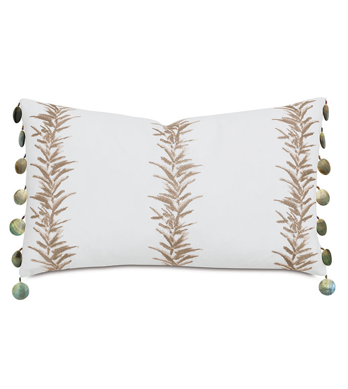 Casa Guava Beaded Trim Decorative Pillow