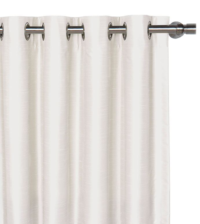 Edris Faux Silk Curtain Panel in White