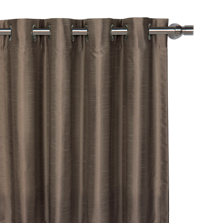 Edris Faux Silk Curtain Panel Taupe