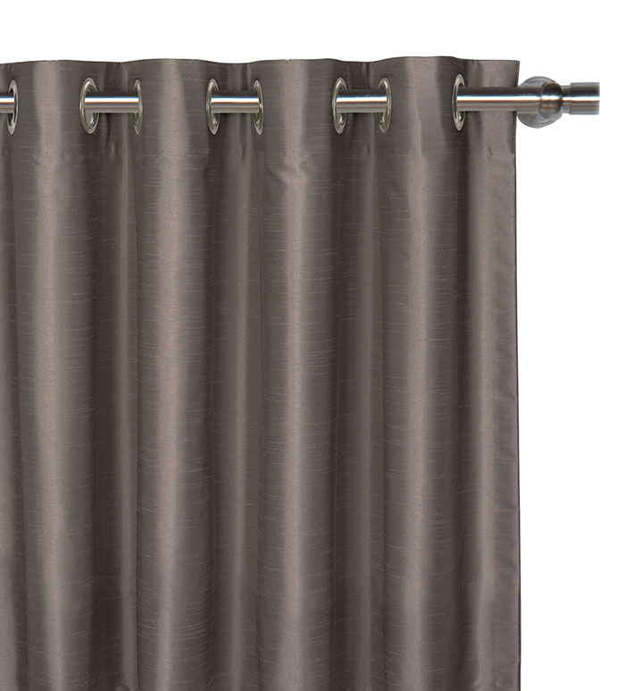 Edris Faux Silk Curtain Panel in Granite