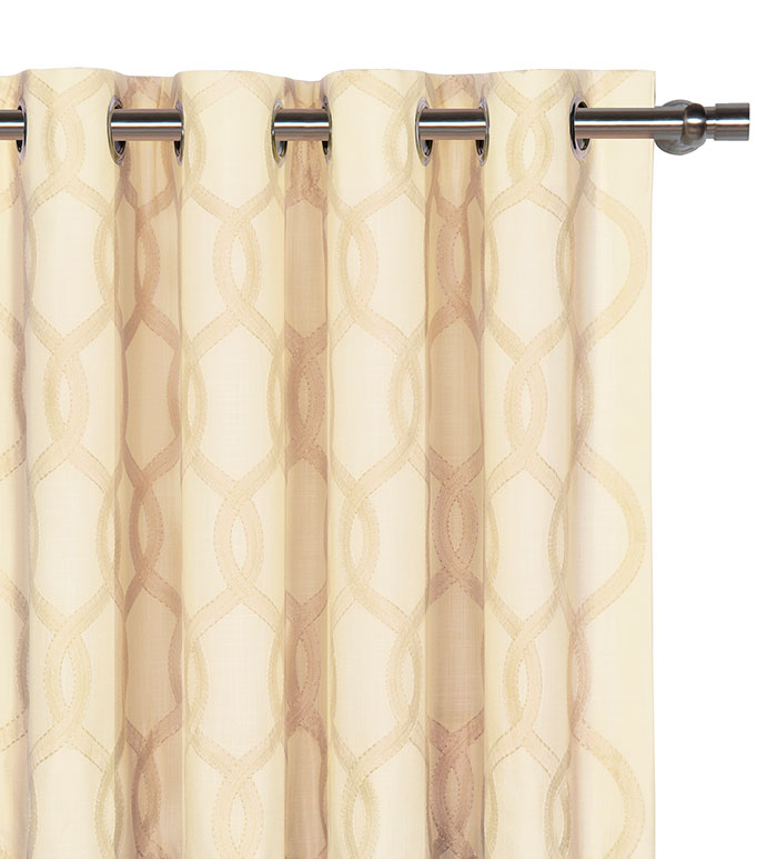 Gresham Embroidered Curtain Panel in Cream