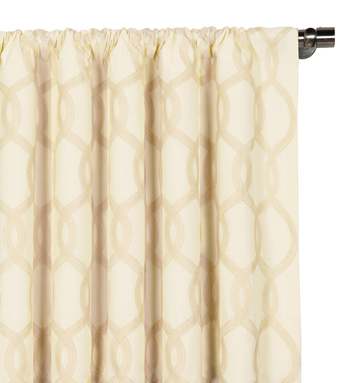 Gresham Embroidered Curtain Panel in Cream