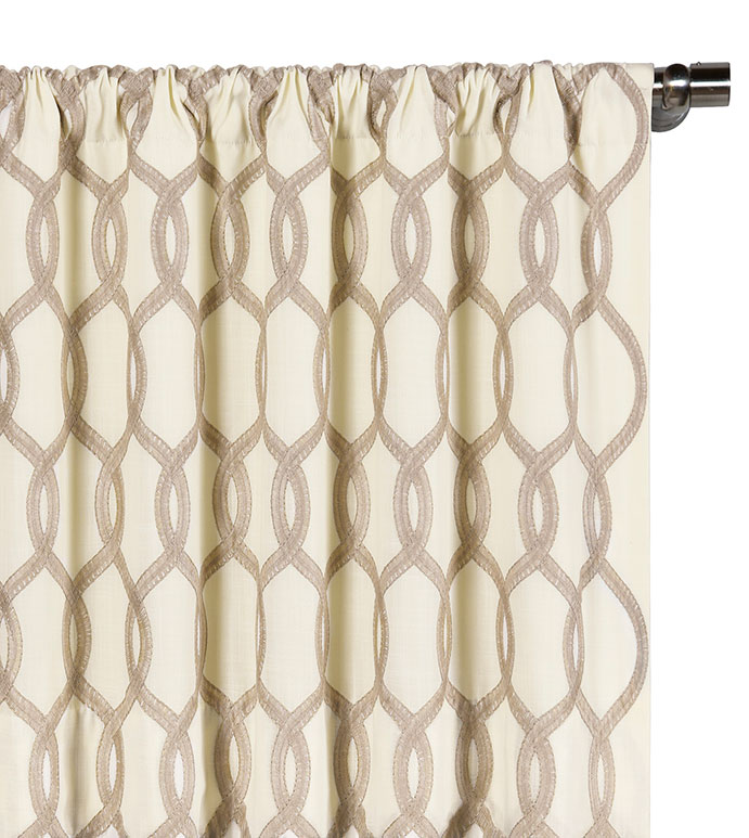 Gresham Embroidered Curtain Panel in Suede