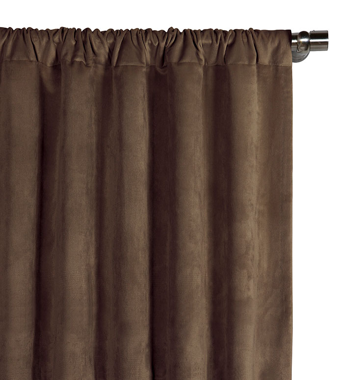 Nellis Velvet Curtain Panel in Brown