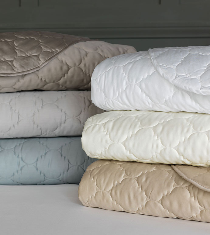 Viola Quilted Coverlet In White | Eastern Accents