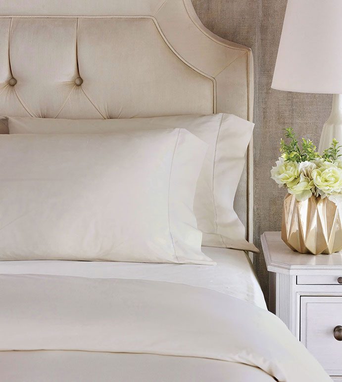 Gianna Hemstitch Duvet Cover In Ivory | Eastern Accents