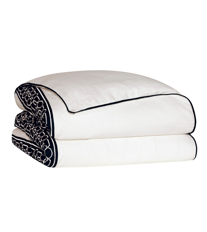 Baldwin White Duvet Cover