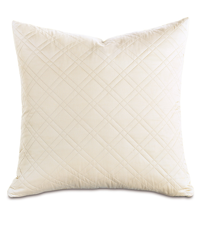 Coperta Diamond Quilted Euro Sham in Ivory