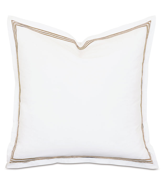 Tessa Satin Stitch Euro Sham in White/Antique