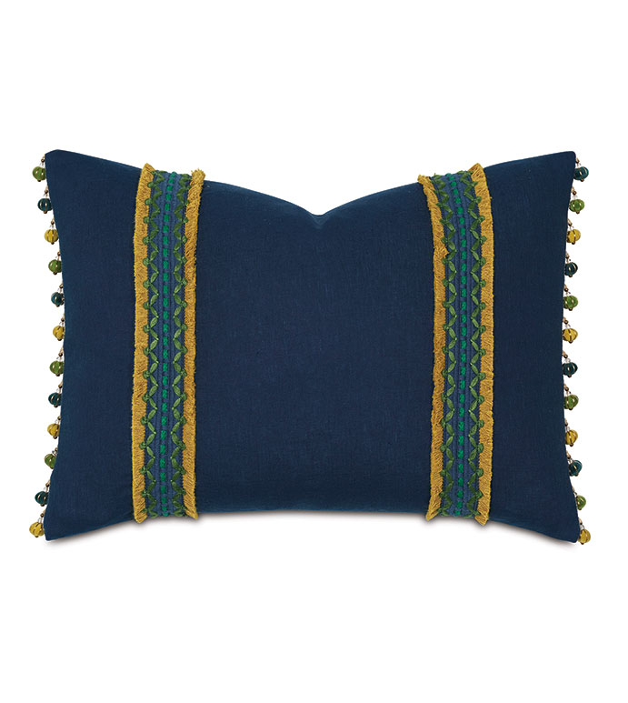 Fairuza Embroidered Trim Decorative Pillow