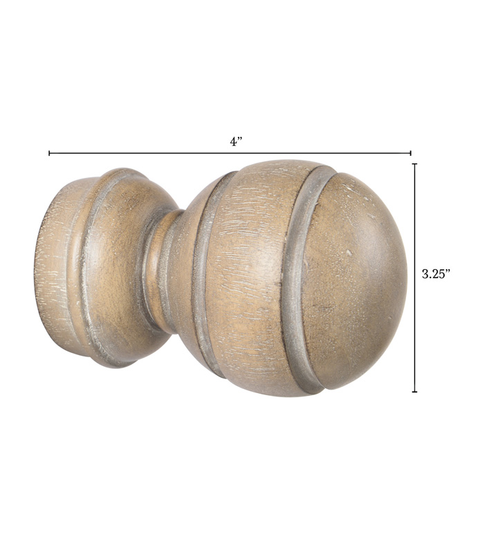 Legna Driftwood Sphere Finial Pair