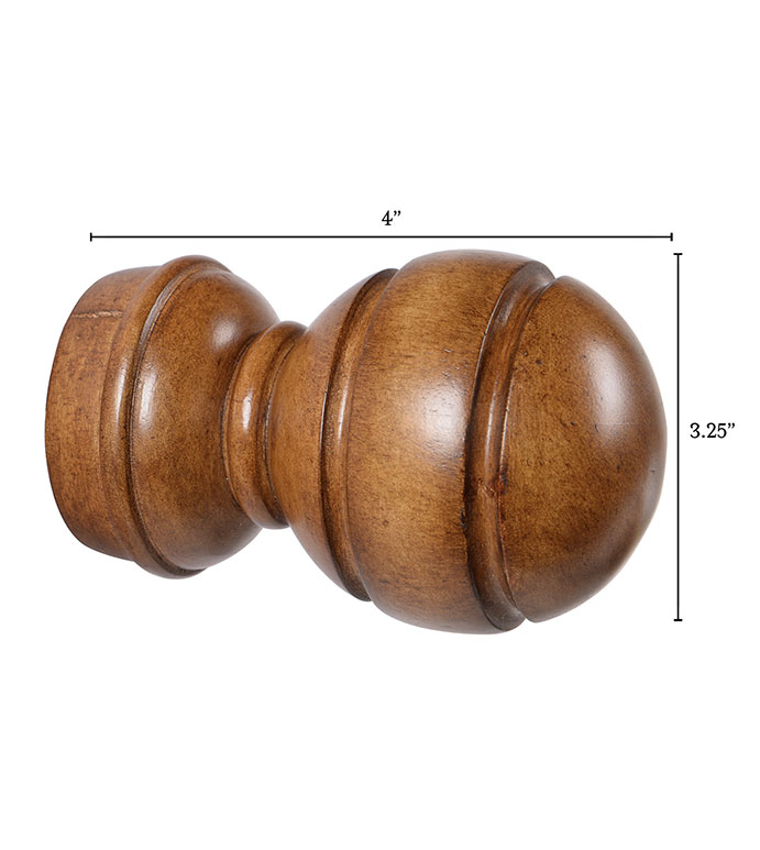 Legna Maple Sphere Finial Pair