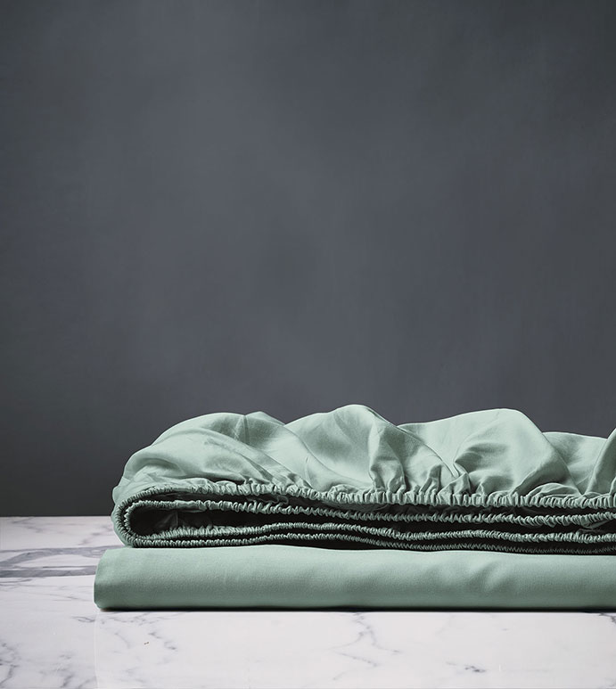 Deluca Sateen Fitted Sheet in Sea