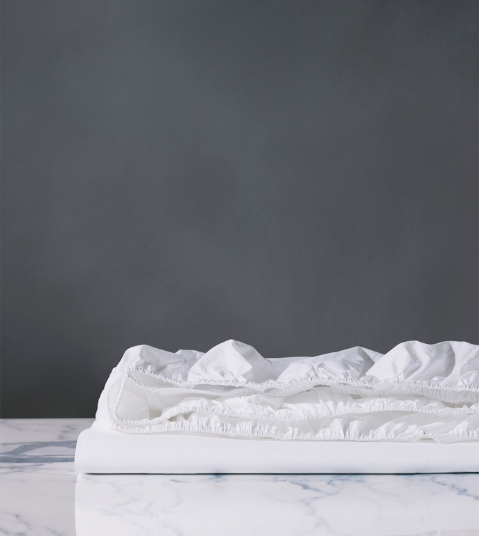 Vail Percale Fitted Sheet In White