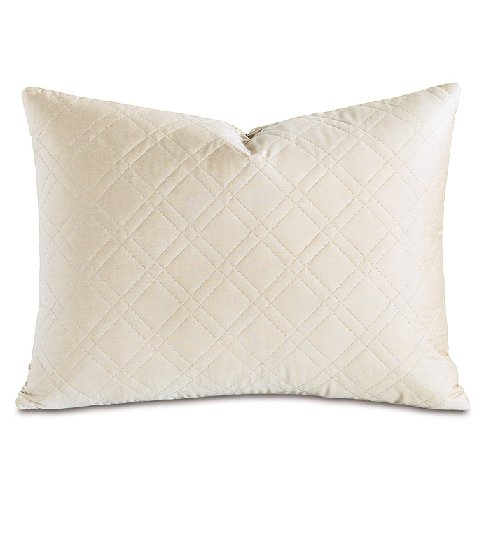 Coperta Diamond Quilted King Sham in Ivory