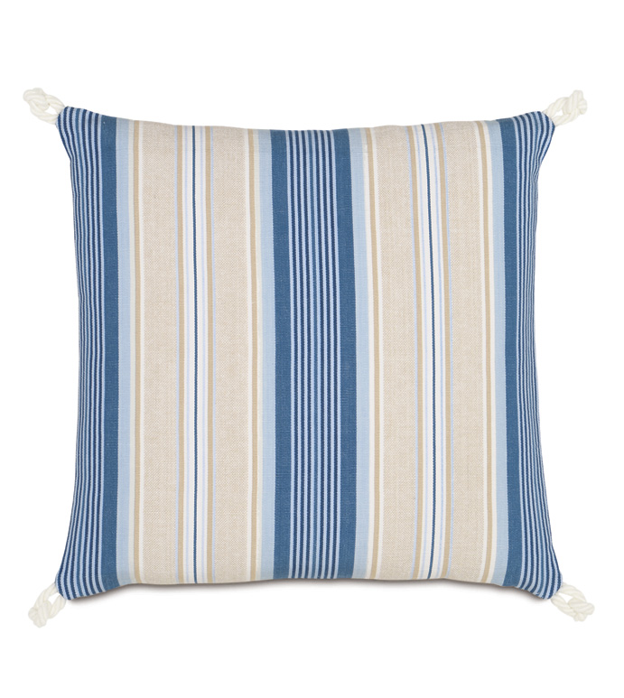 Maritime Stripe Accent Pillow In Blue