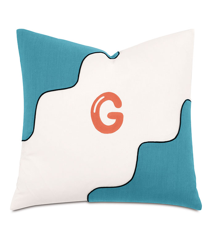 Phineas Handpainted Monogram Decorative Pillow