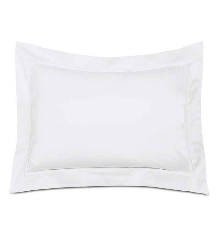 Lusso Sateen Queen Sham In White | Eastern Accents