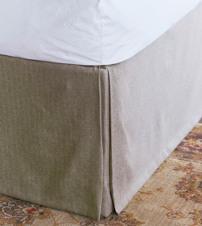 Rudy Pleated Bed Skirt In Beige