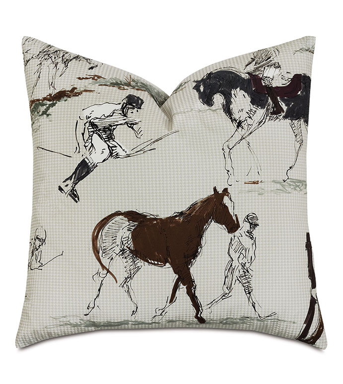 Steeplechaser Equestrian Decorative Pillow