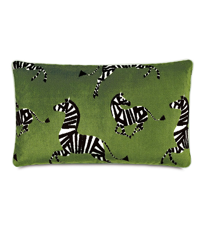 Tenenbaum Zebra Decorative Pillow in Sage