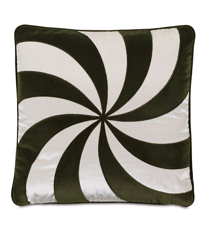 Tenenbaum Swirl Decorative Pillow in Olive