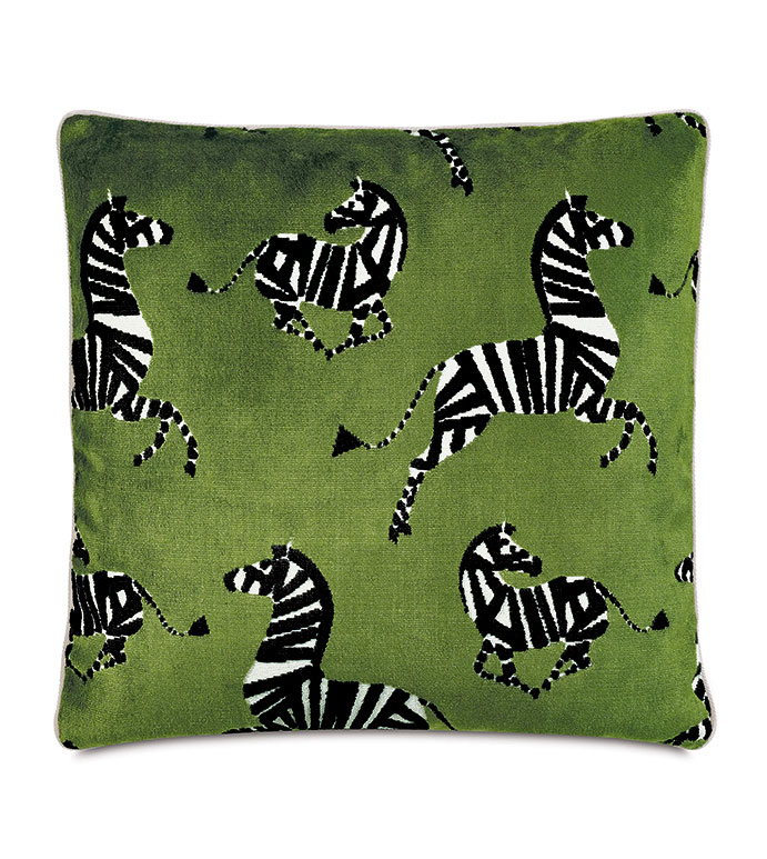 Tenenbaum Zebra Decorative Pillow in Sage